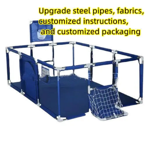 Children's playpen tent with steel pipe framework and Oxford cloth fencing in multiple colour options