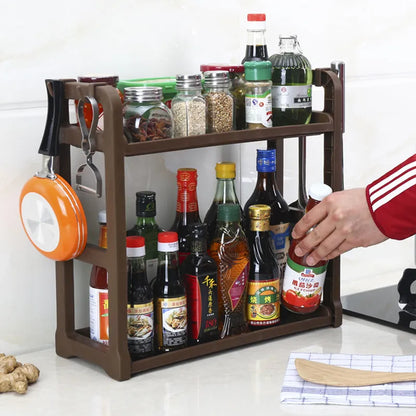 Foldable PP plastic kitchen storage shelving unit in multilayer design for organisation
