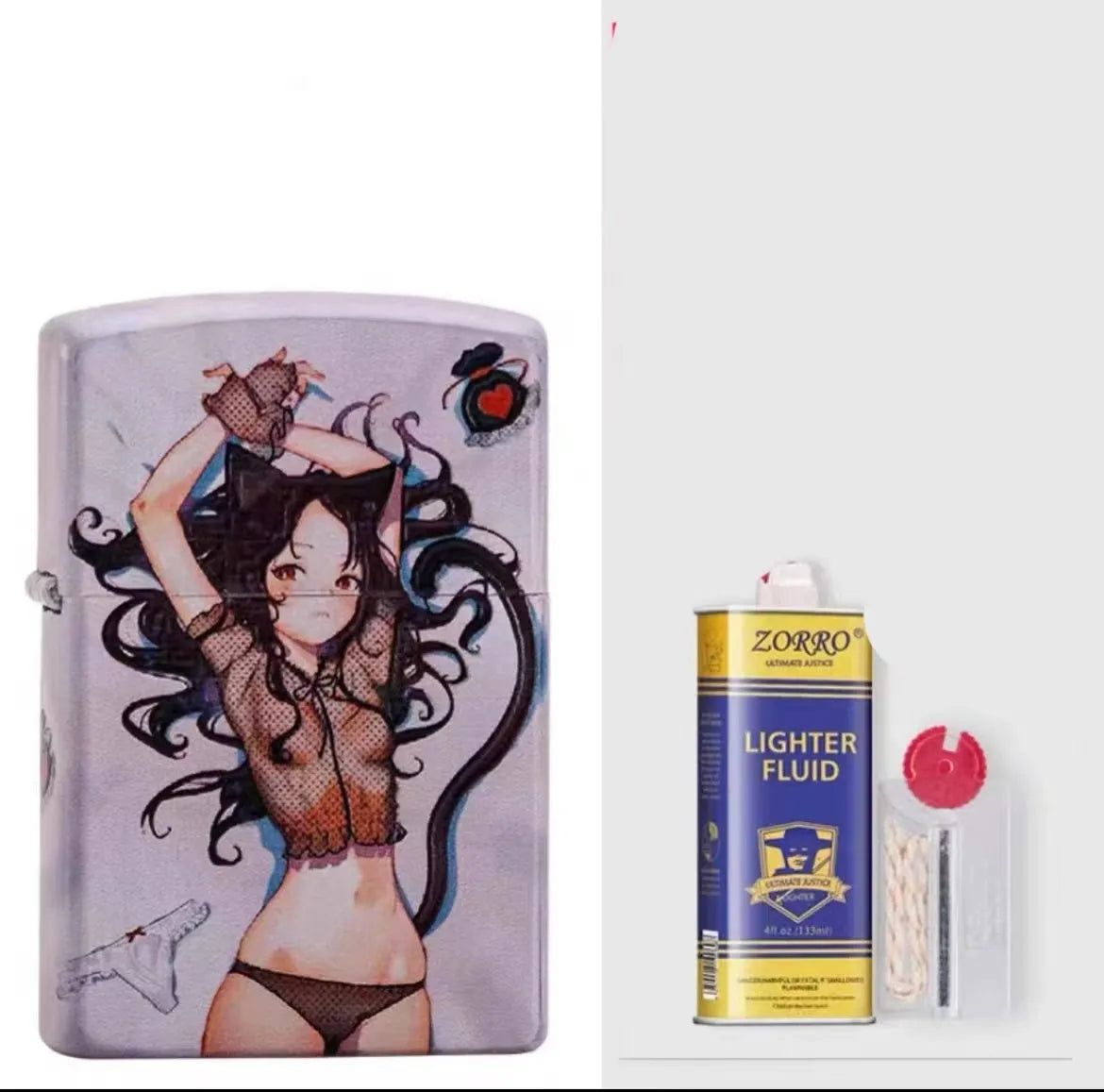 Windproof kerosene lighter with grinding wheel, steel liner, and pure copper case.