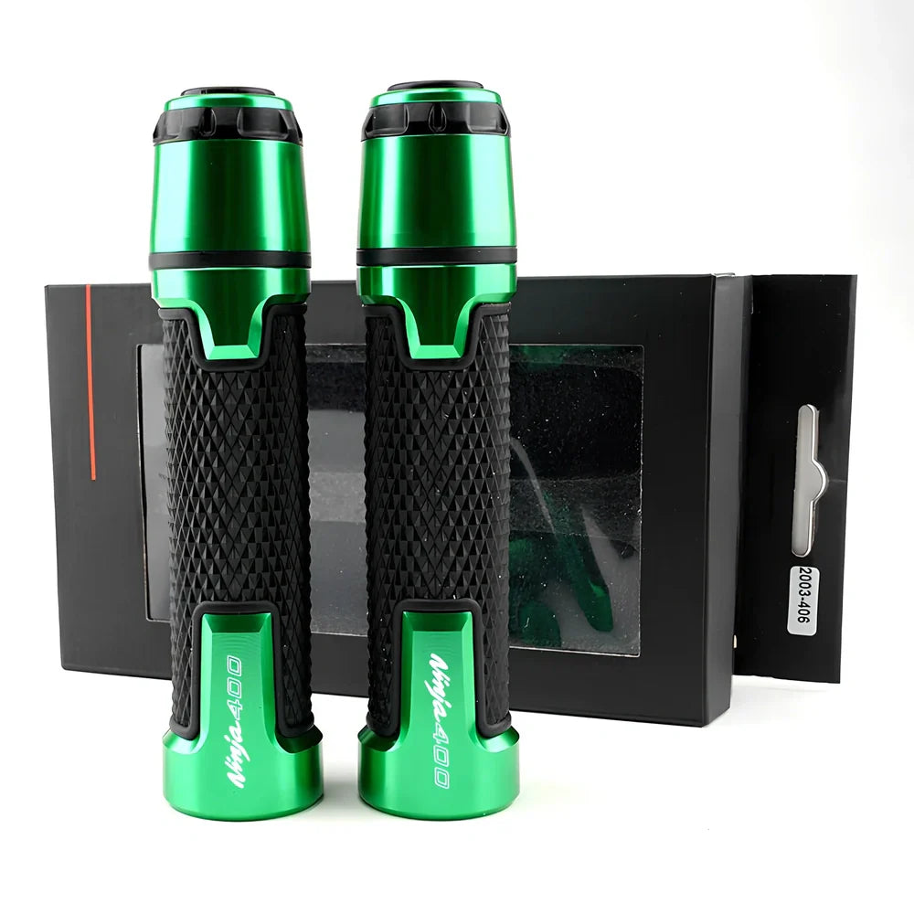 Kawasaki motorcycle silicone handlebar grips with diamond-pattern texture in multiple colours