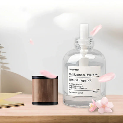 Car mounted fragrance perfume with 120mm round glass bottle on car air vent