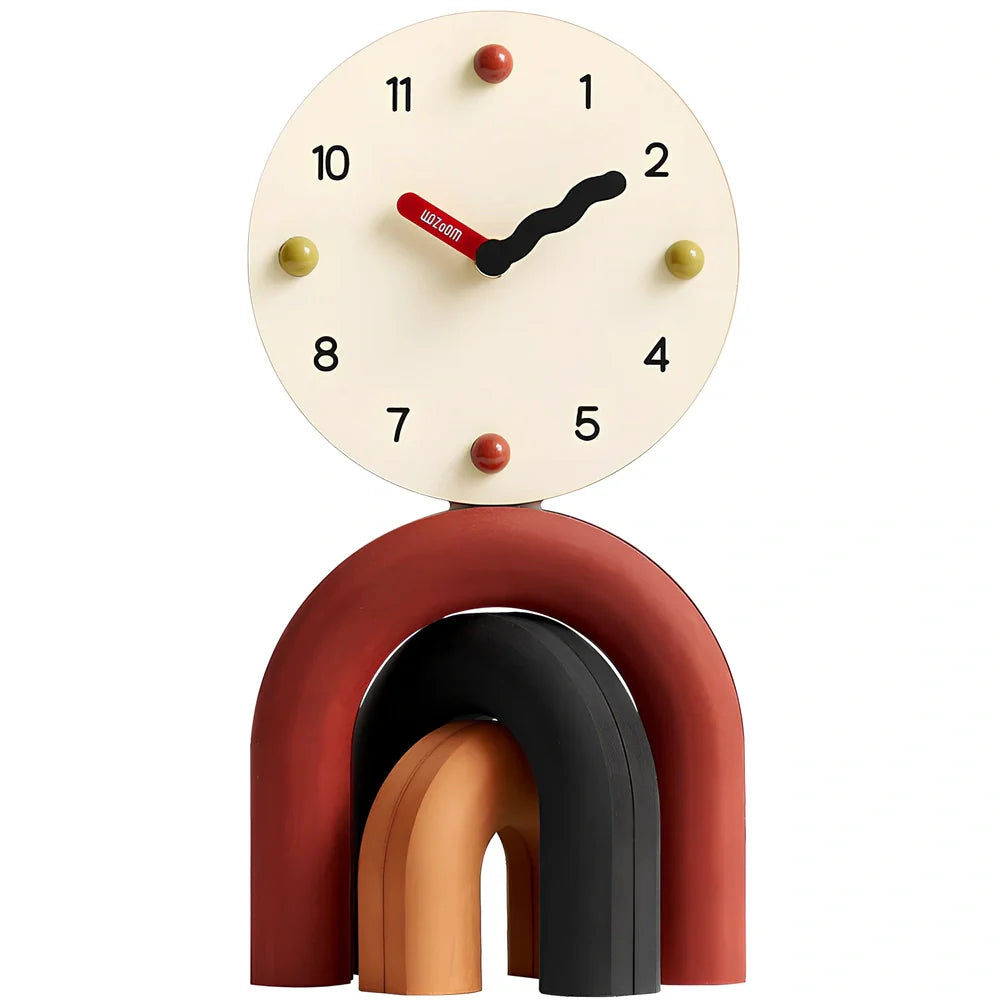 Minimalist tabletop clock with 14.7cm width and battery power in vibrant yellow colour