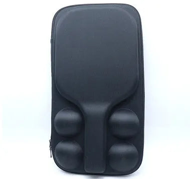 Black EVA pickleball racket storage case with double shoulder straps, dimensions 45x25x8cm
