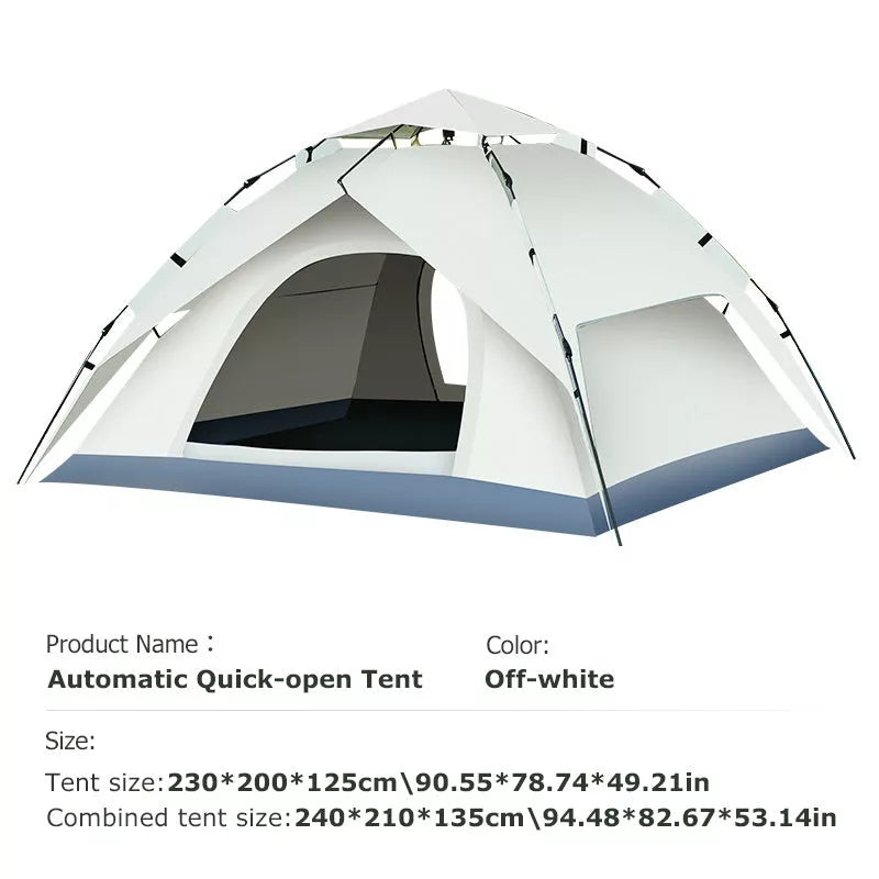 Outdoor portable camping fully automatic quick-opening tent in beige