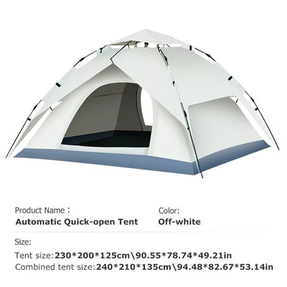 Outdoor portable camping fully automatic quick-opening tent in beige