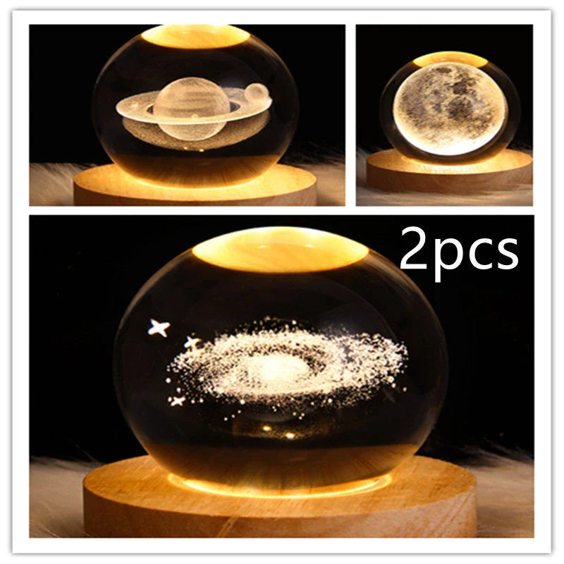 A mesmerizing galaxy-inspired crystal ball lamp with a warm, soothing LED glow.