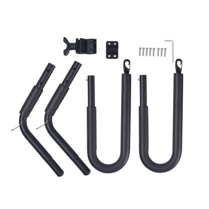 Black aluminium surfboard wall mount bracket for surfboard or bicycle storage, 1.45kg alloy frame