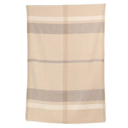 Wool jacquard twill striped blanket in green, purple, or carbon black for camping and household use