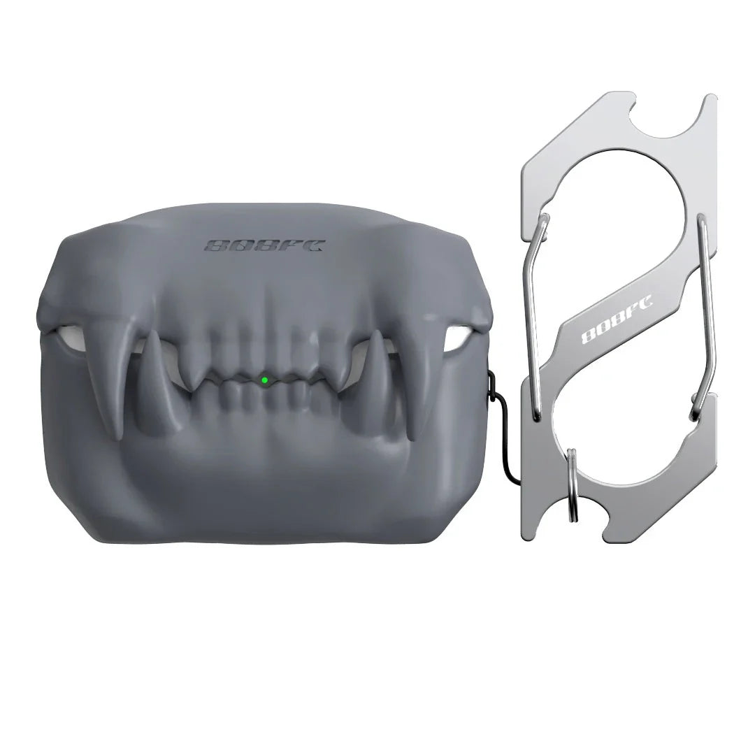 Creepy Teeth Wireless Earphone Cover for AirPods Pro in Fluorescent Green Bone, Bone White, and Carbon Black colors