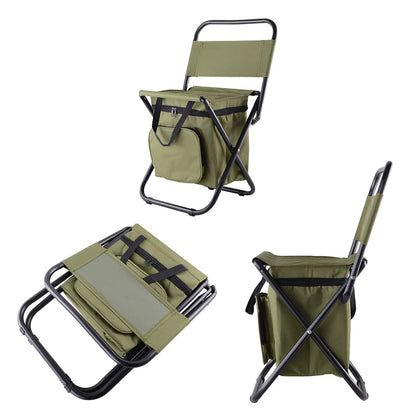 Portable Fishing Chair with Insulated Cooler Compartment - Durable Outdoor Furniture with Cooler for Chilled Refreshments