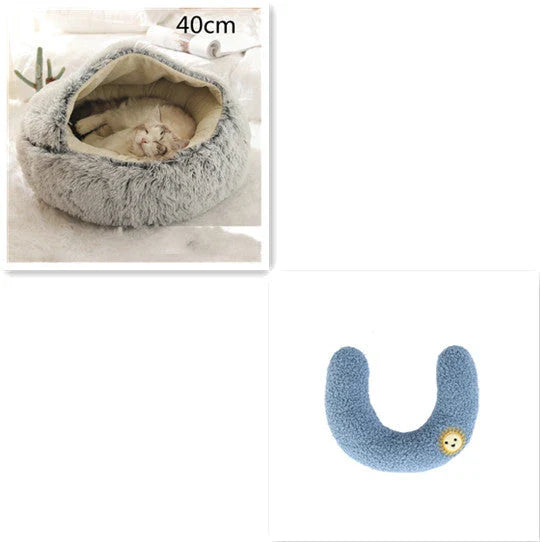Cozy pet bed with plush and warm fabric for cats and dogs