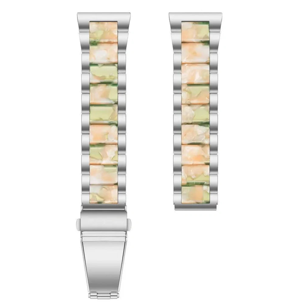 Fashion Personality resin watch strap in multiple colours showing 18cm length and connection points for Apple Watch and universal 22mm watches