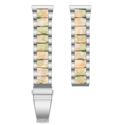 Fashion Personality resin watch strap in multiple colours showing 18cm length and connection points for Apple Watch and universal 22mm watches