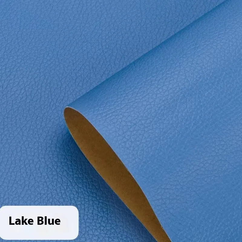 Self-adhesive leather repair patch 50cm x 138cm 0.5mm PVC in black for sofa and car seat