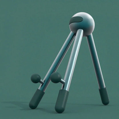 Aluminium alloy desktop phone and tablet stand with 120-degree adjustable angle, alien shape, green and pink options.