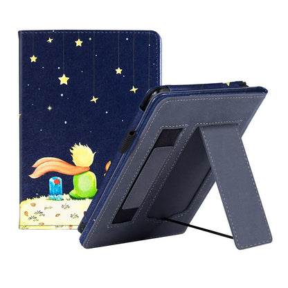 Leather case with wrist splint bracket for Kindle Paperwhite 5 e-reader in various colours and designs