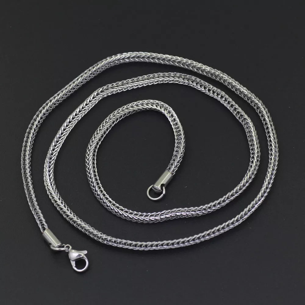 Vacuum electroplated stainless steel chain necklace for men and women, 3mm width, 24 inches length