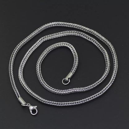Vacuum electroplated stainless steel chain necklace for men and women, 3mm width, 24 inches length