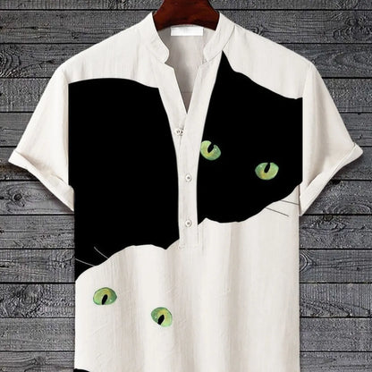 Men's 3D digital animal print short sleeve T-shirt on a hanger, available in multiple colours and sizes up to 5XL.