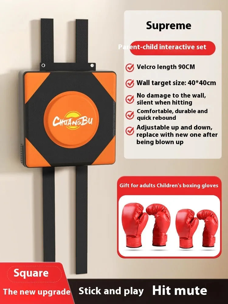 PU hanging boxing sandbag wall target for home fitness training in 30cm and 40cm sizes.