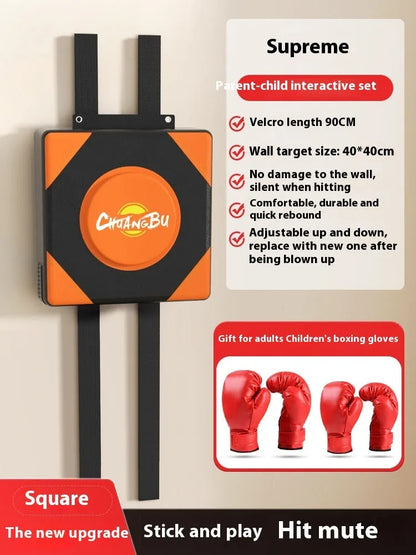 PU hanging boxing sandbag wall target for home fitness training in 30cm and 40cm sizes.