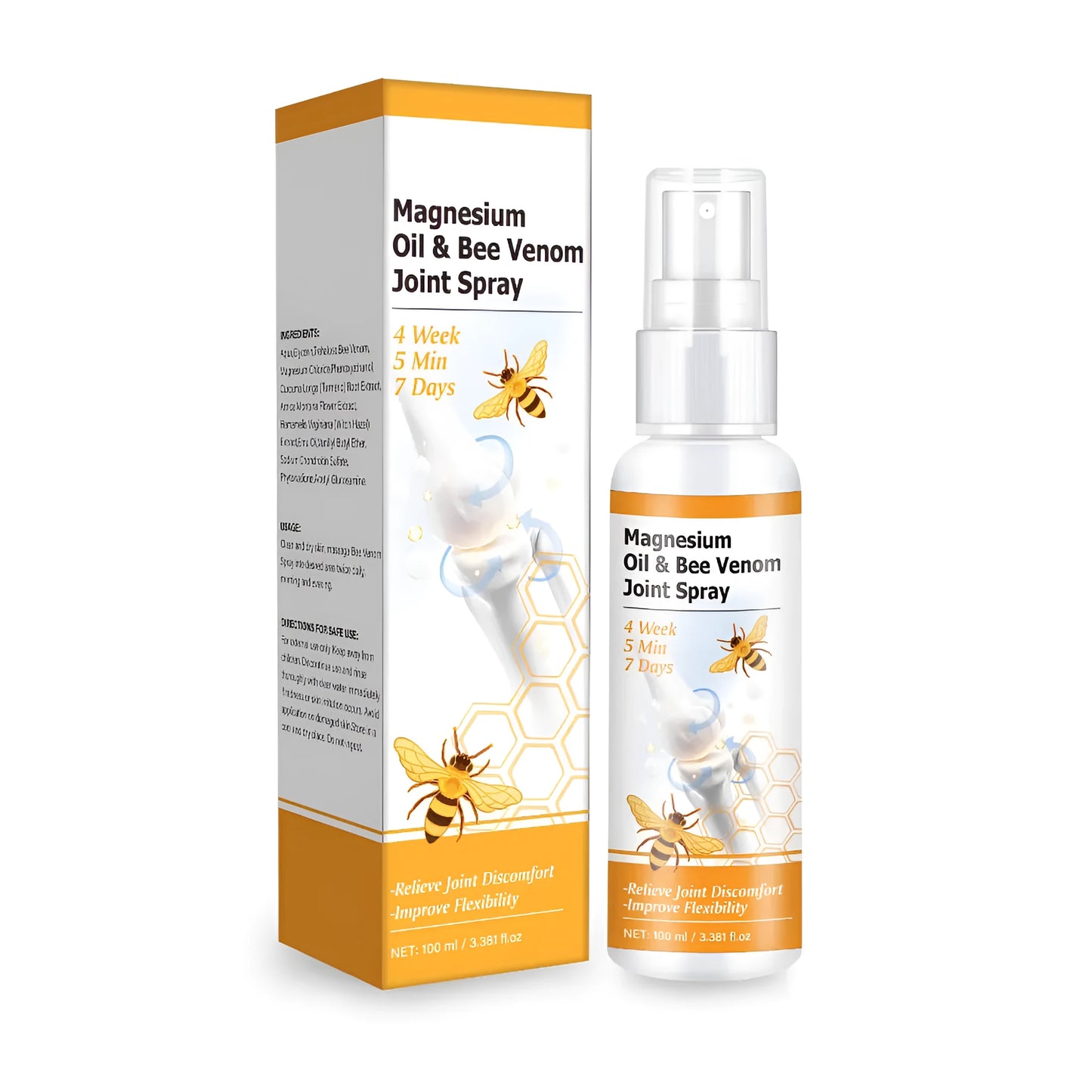 Magnesium Oil Bee Joint Spray Gel 100ml bottle with pump top