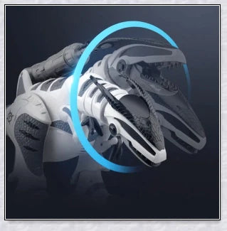 Intellisaur remote-controlled dinosaur toy robot with flexible movements, touch-sensitive mode, and exciting sucker bullet battles