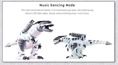 Intellisaur remote-controlled dinosaur toy robot with flexible movements, touch-sensitive mode, and exciting sucker bullet battles