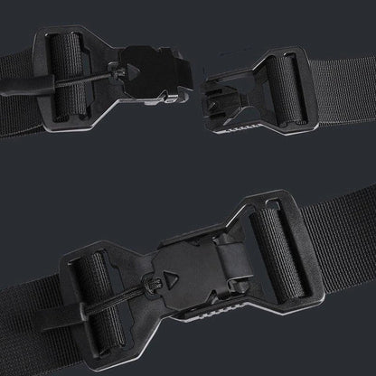 A stylish and functional crossbody bag for men, made with durable nylon and featuring a horizontal square design, multiple pockets, and an adjustable strap.