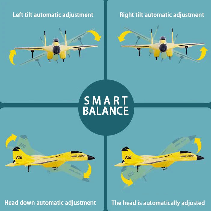 2.4G Outdoor RC Plane Toy with smart balance system, high-power battery, and durable EPP construction for outdoor adventures