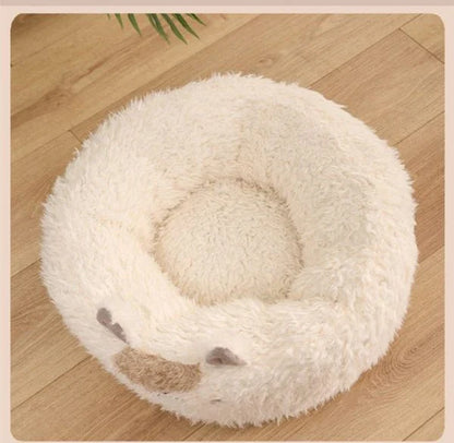 Cozy Alpaca Pet Bed for Cats and Dogs - Luxurious Plush Bedding with Soft Rebound Sponge