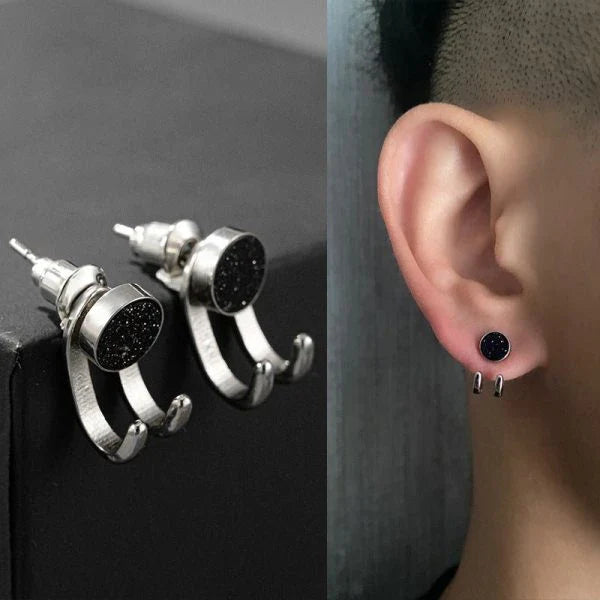 925 Sterling Silver Men's Trend Earrings in Assorted Colors and Designs