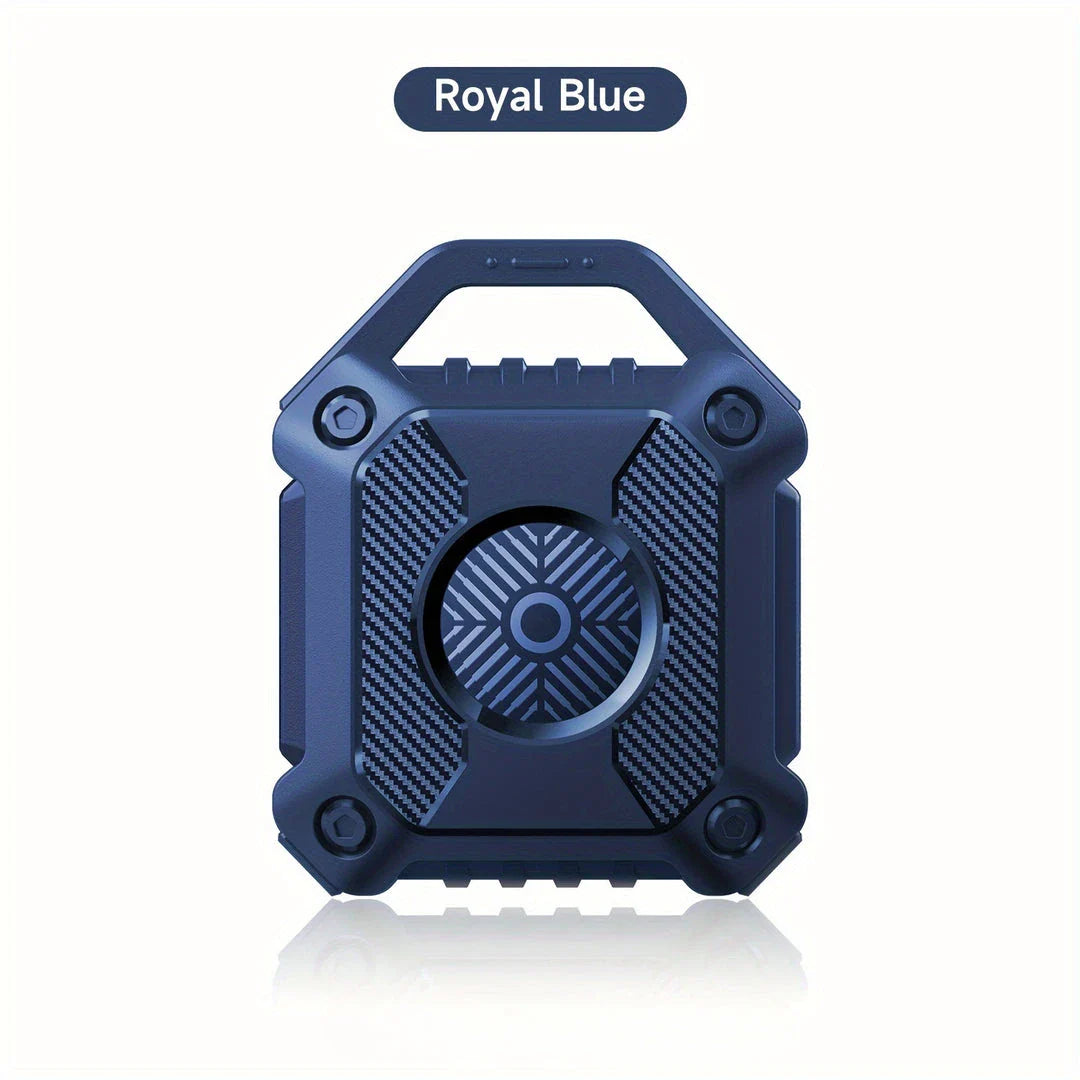 Purple waterproof Airtag case with keychain attachment and scratch-resistant cover