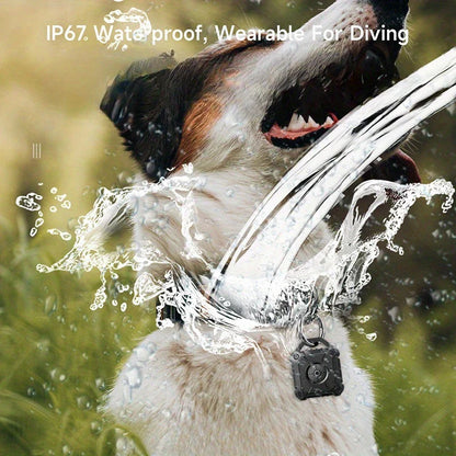 Purple waterproof Airtag case with keychain attachment and scratch-resistant cover