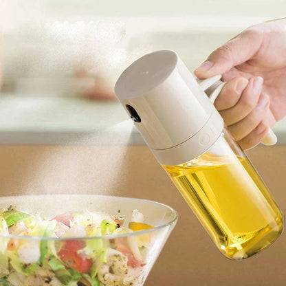 250ml high borosilicate glass oil spray bottle with ergonomic handle and misting nozzle for precise oil application in cooking