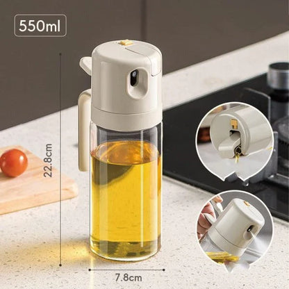 2 in 1 Oil Sprayer Bottle - Versatile Cooking Oil Dispenser with Spraying and Pouring Modes