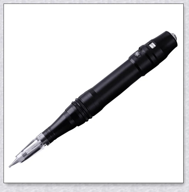 Professional wireless permanent makeup machine pen in various colors, including rose gold, black, blue, yellow, red, silver, and brown