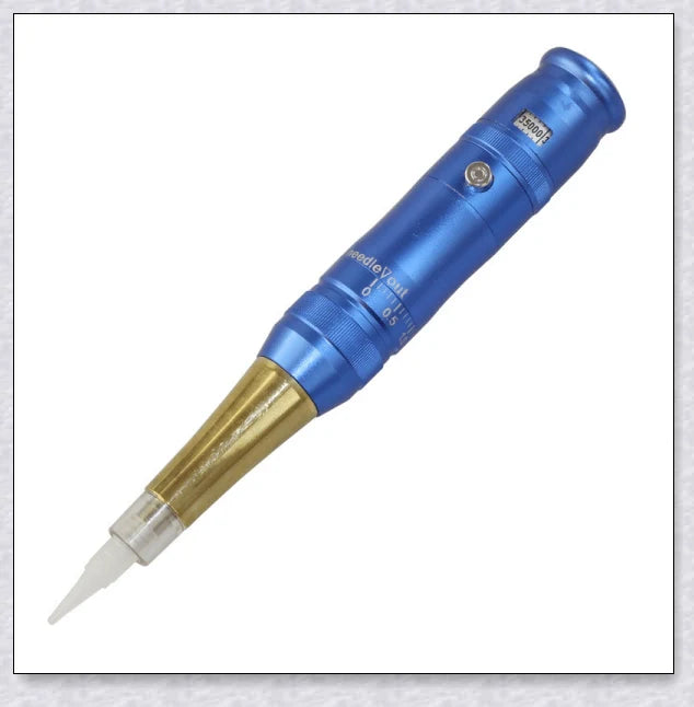 Professional wireless permanent makeup machine pen in various colors, including rose gold, black, blue, yellow, red, silver, and brown