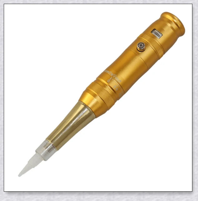 Professional wireless permanent makeup machine pen in various colors, including rose gold, black, blue, yellow, red, silver, and brown