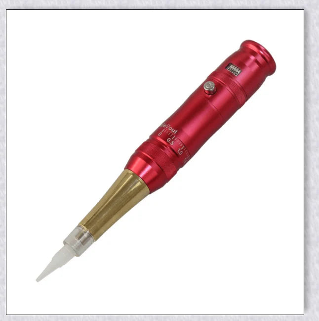 Professional wireless permanent makeup machine pen in various colors, including rose gold, black, blue, yellow, red, silver, and brown