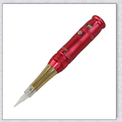 Professional wireless permanent makeup machine pen in various colors, including rose gold, black, blue, yellow, red, silver, and brown