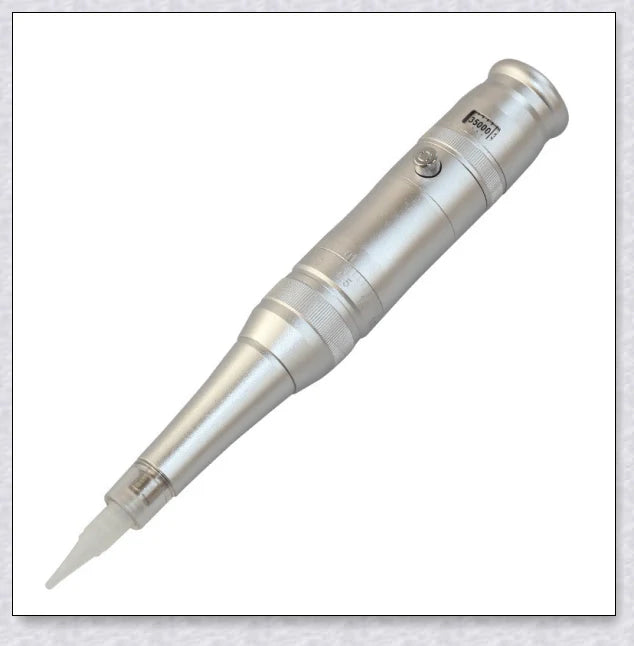 Professional wireless permanent makeup machine pen in various colors, including rose gold, black, blue, yellow, red, silver, and brown