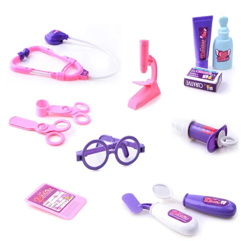 Kids Educational Pretend Doctor Set Toy - Vibrant, colorful medical playset with stethoscope, syringe, and other realistic instruments