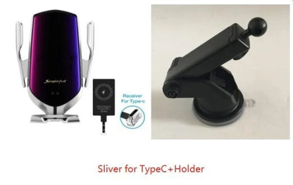 Car Wireless Charger Phone Holder with adjustable mount and 10W wireless charging capabilities