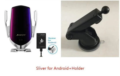 Car Wireless Charger Phone Holder with adjustable mount and 10W wireless charging capabilities