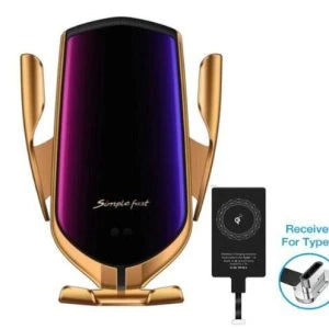 Car Wireless Charger Phone Holder with adjustable mount and 10W wireless charging capabilities
