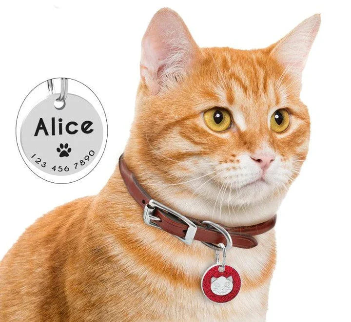 Personalized Glitter ID Tag for Texting - Customizable stainless steel accessory with engraved text and glittering finish