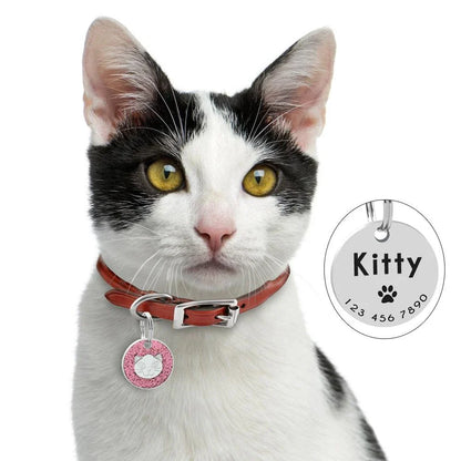 Personalized Glitter ID Tag for Texting - Customizable stainless steel accessory with engraved text and glittering finish