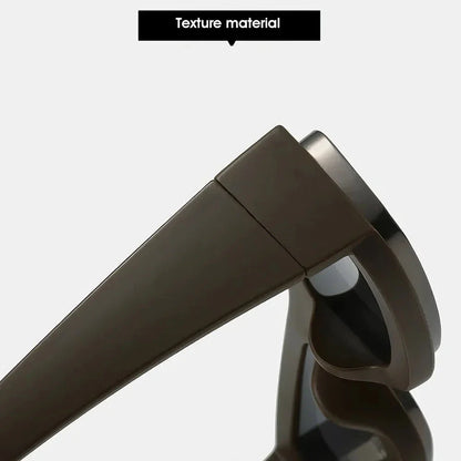Small rectangle punk sunglasses for men with orange gradient lenses and a lightweight plastic frame