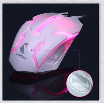 Wireless gaming keyboard and mouse set with RGB backlight and ergonomic design for PC gamers